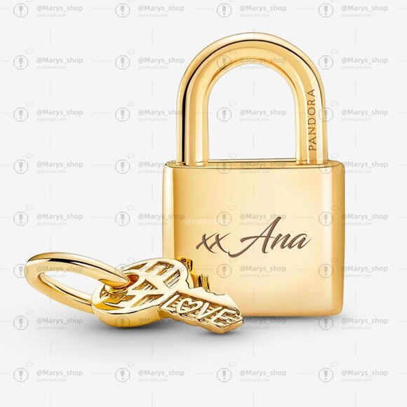 Pandora Padlock & Key Dangle Charm - Picture 2 of 7